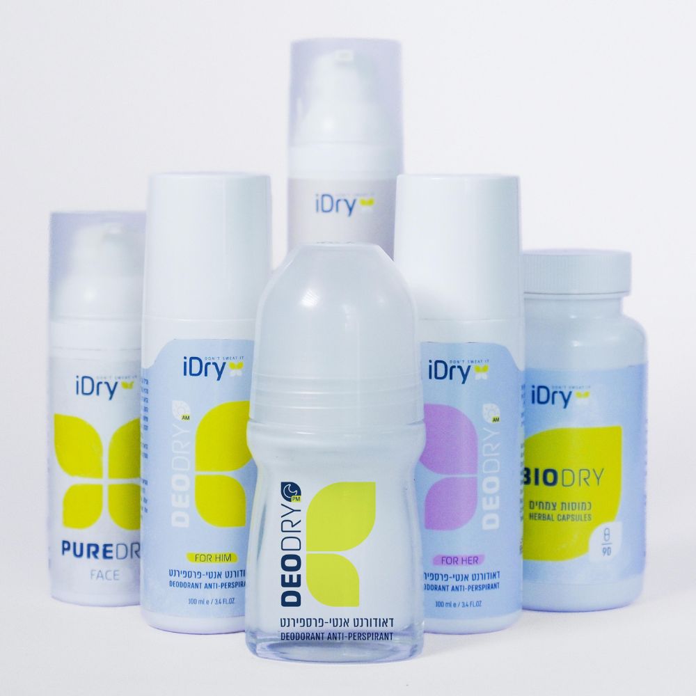 מגוון מוצרי iDry להזעת יתר
